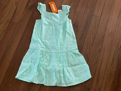 New Gymboree Girls Mint Green Dropwaist Chevron Dot Woven Dress Size 2 2T