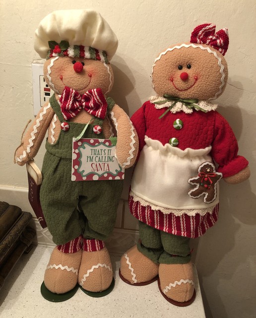 Lot Of 2 Gingerbread Man/Boy & Girl Standing Plushes 20 1/2 Inches eBay