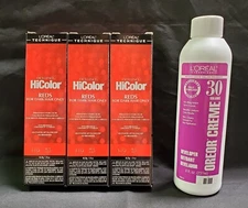 L'Oreal Excellence HiColor H9 Red Hot (3 Pack) 1.74 oz w 8oz 30 Vol Oreor Creme