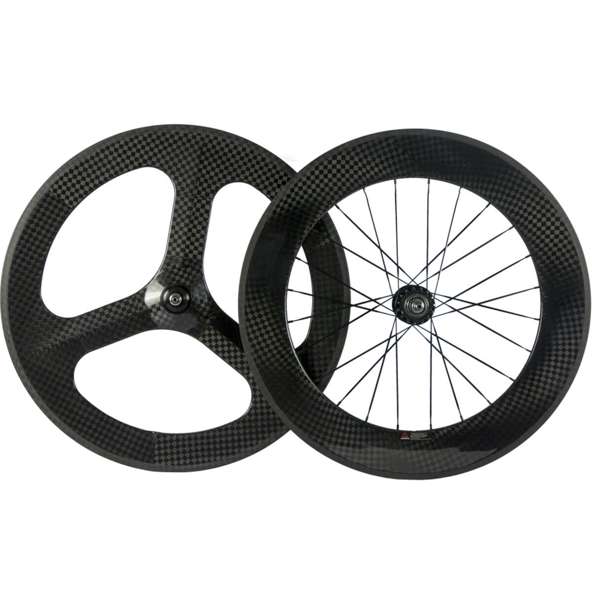 3 Spoke Carbon Wheel 88mm Clincher Carbon Wheelset Track Bike 12K Fixed Gear