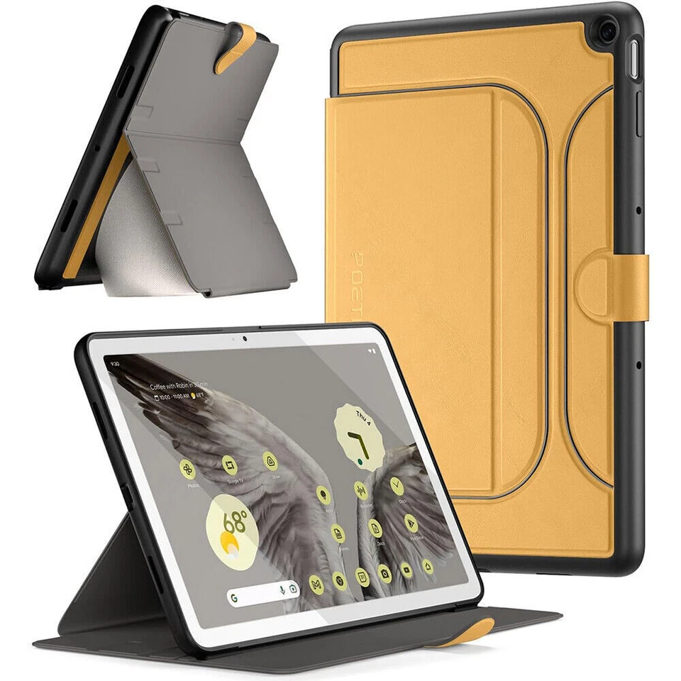 For Google Pixel Tablet 2023 Smart Case Magnetic Folio Stand Cover Khaki Yellow - Image 2 of 4