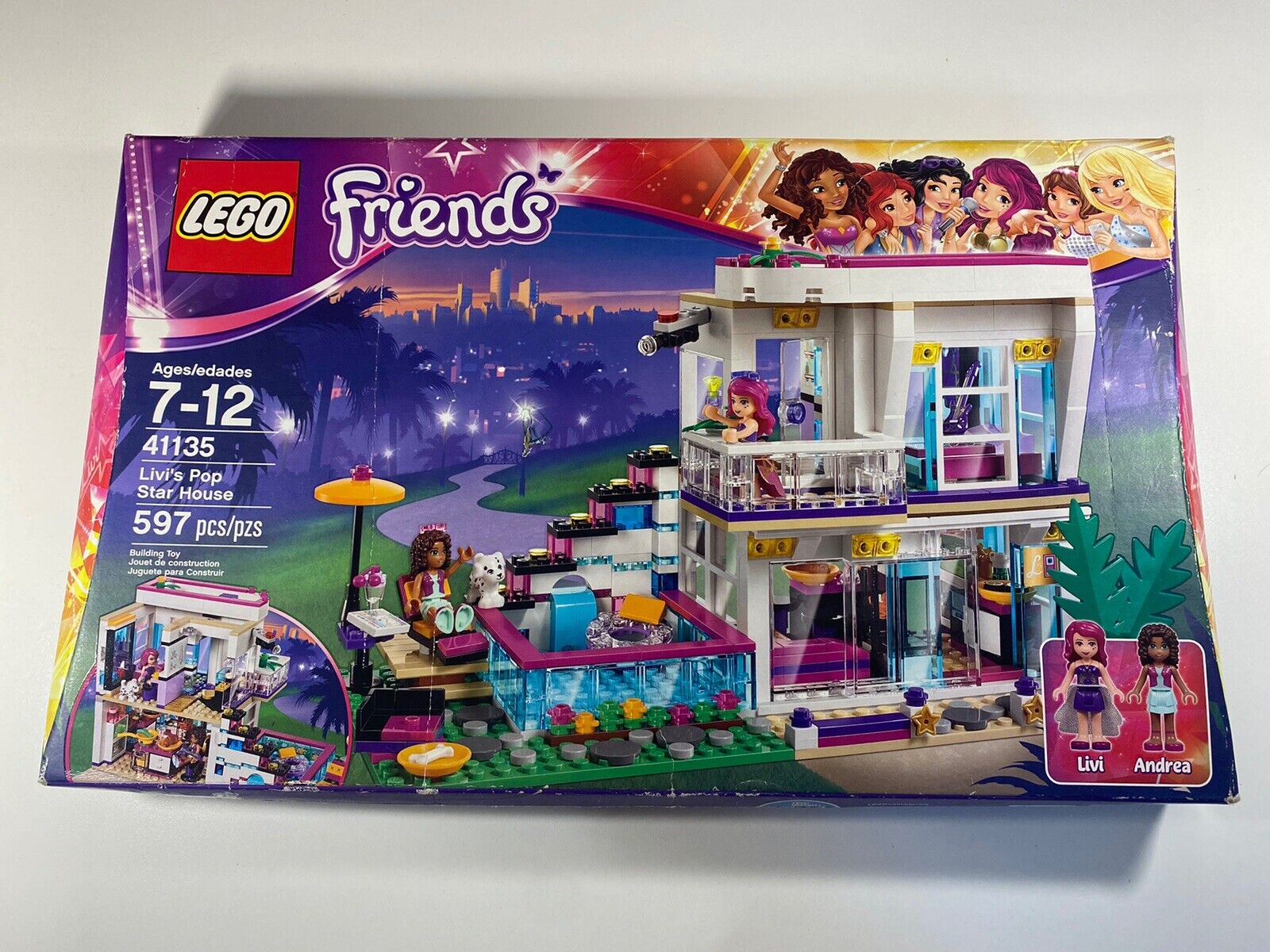 LEGO FRIENDS:Livi's Pop Star House(41135)NEW-Damaged Box-Unopened-See Pix & Desc