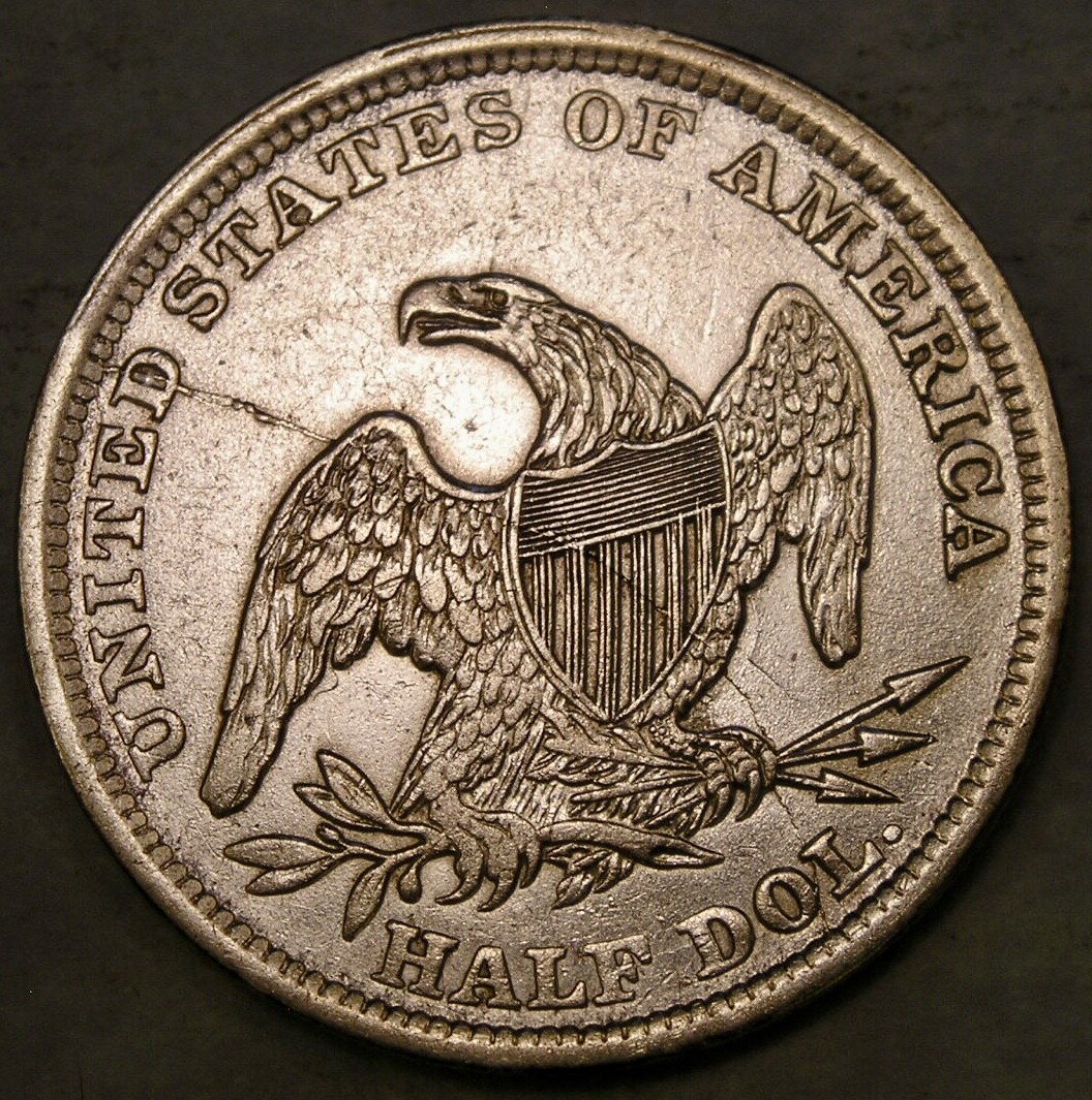 1838 CAPPED BUST REEDED EDGE SILVER HALF DOLLAR BEAUTIFUL