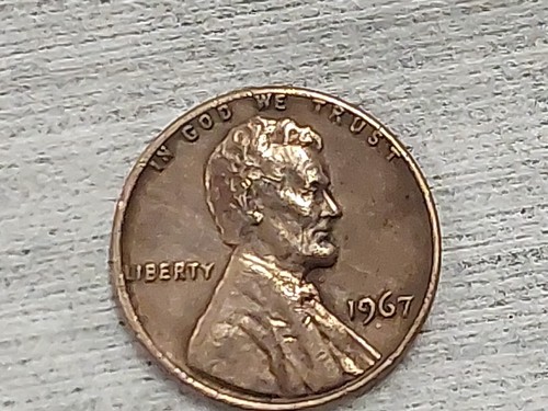 1 Cent. USA Lincoln Memorial Penny 1967 No Mint Mark And In God We Trust Touchi - Picture 3 of 4