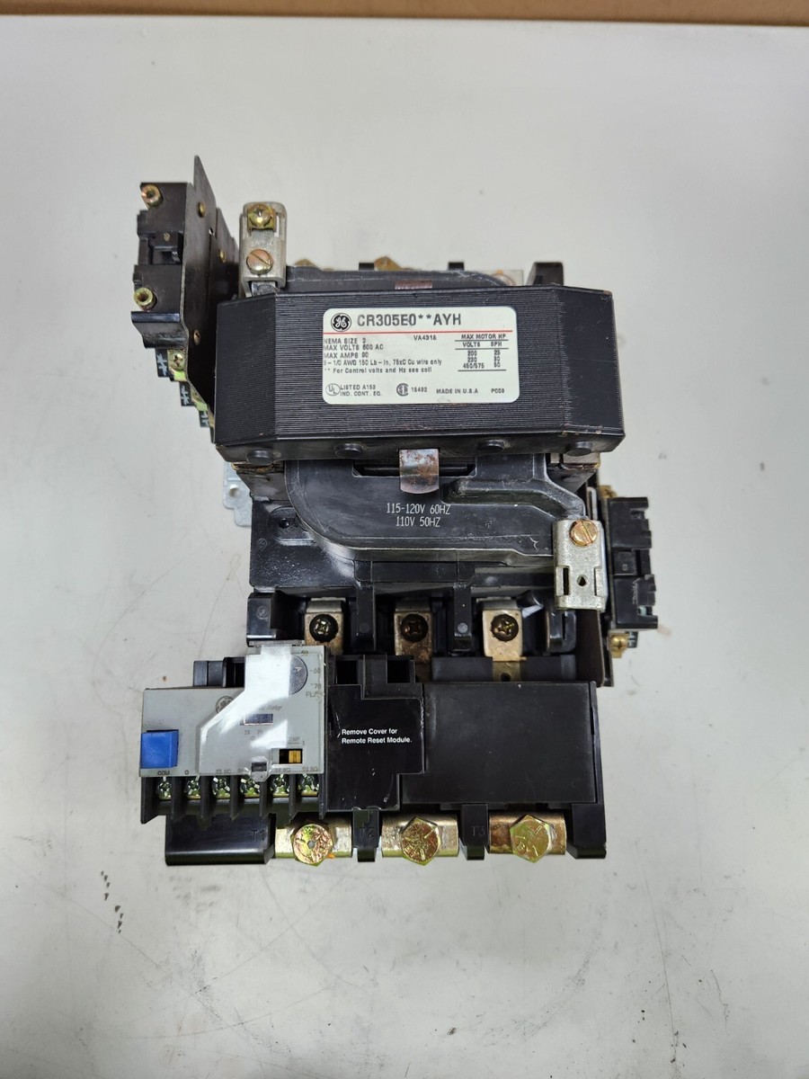 GE NEMA SIZE 3 MOTOR STARTER 120V COIL 600V 50 HP 35-70 AMPS  CR305E0**AYH | eBay