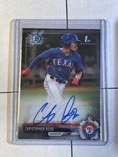 Christopher Seise 2017 Bowman Chrome Draft Auto CDA-CSE Rangers 1st Prospect RC