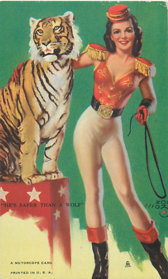 Mutoscope Zoe Mozert Ein / S '' HE'S Sicher Als Ein Wolf '' Sexy Pin-Up