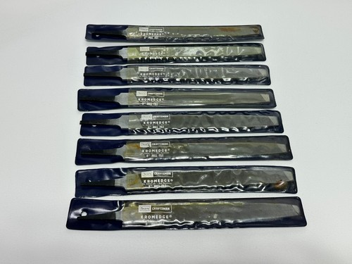 NOS Craftsman Sears 8pc 8” Mill File Kromedge 31294 Single Bastard Cut w/ Sleeve