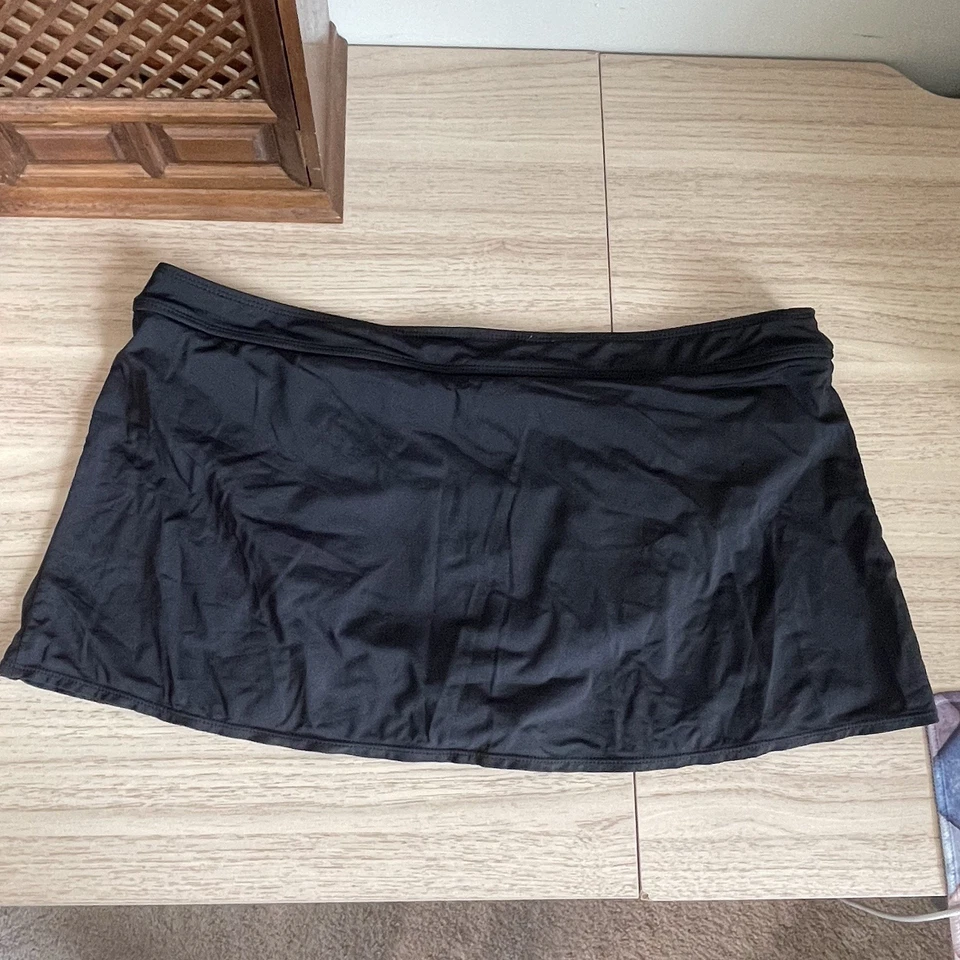 Liz Claiborne Black Bikini Swim Skirt Bottom Womens Large Swimsuit Bottoms - Image 2 of 4