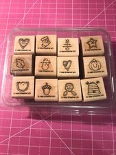Stampin' Up LITTLE SOMETHINGS Stamp Set 12 Retired 1998 Rubber Stamps in case