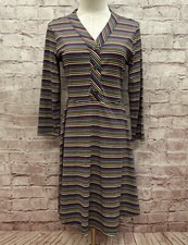 No Comment Womens LARGE knit striped multi-color Mini Dress NEW