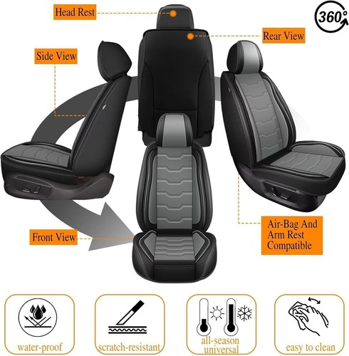 Fit for Kia Seltos 2021-2024 Car 2-Seat Covers PU Leather Front Row Seat Cushion - Picture 6 of 6