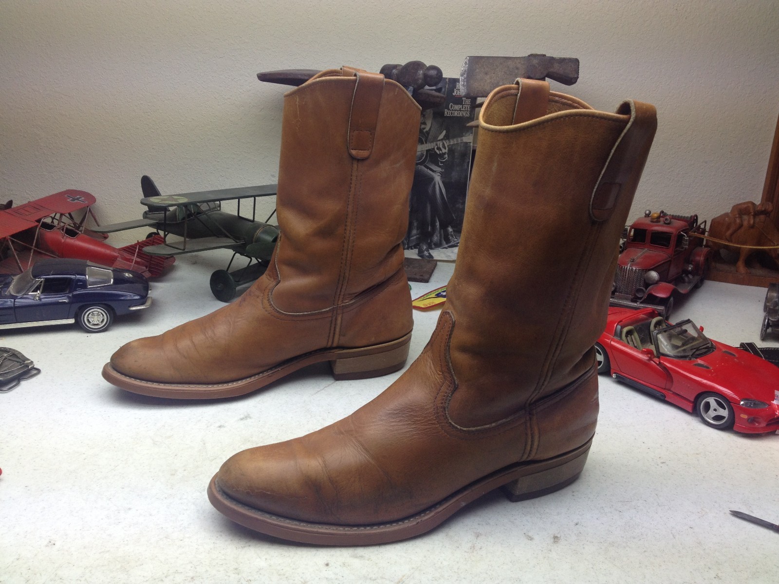 VINTAGE BROWN HERMAN SANTA ROSA USA BROWN VINTAGE LEATHER ENGINEER BOSS TRUCKER BOOTS 11.5 D a8656f VINTAGE BROWN HERMAN SANTA ROSA USA BROWN VINTAGE LEATHER ENGINEER BOSS TRUCKER BOOTS 11.5 D a8656f
