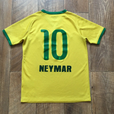 Brazil 2014 Neymar JR Home Soccer Jersey Football T Shirt Camiseta
