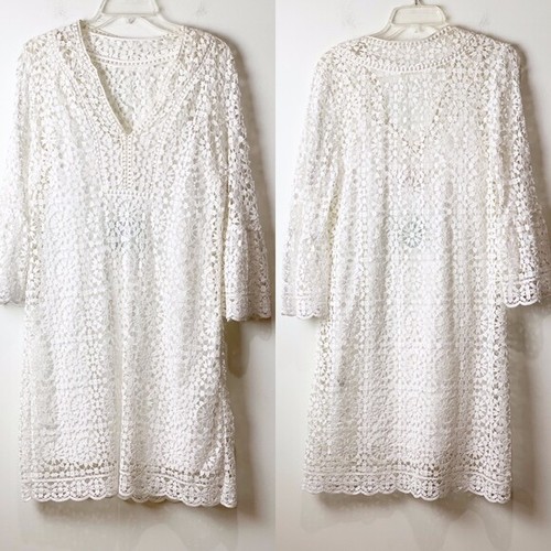KATE SPADE IVORY CROCHET LACE COTTON DRESS (UK 4/6) RRP £335 - Foto 5 di 6