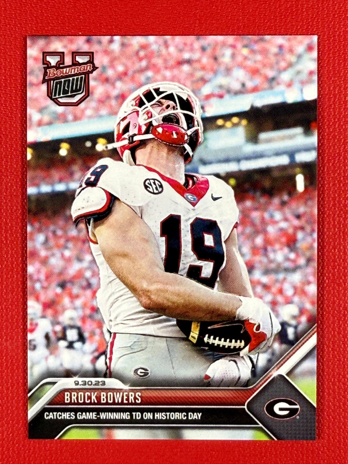 2023 Bowman U Now Brock Bowers CATCHES GAME-WINNING TD #11