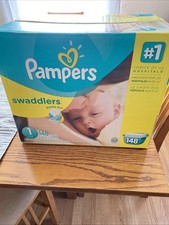 Pampers Swaddlers Diapers 148 Count Size 1 Blankie Soft 8 to 14lbs