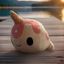 Aurora - Tasty Peach - 14" Vanilla-Berry Nomwhal Enchanting Stuffed Animal