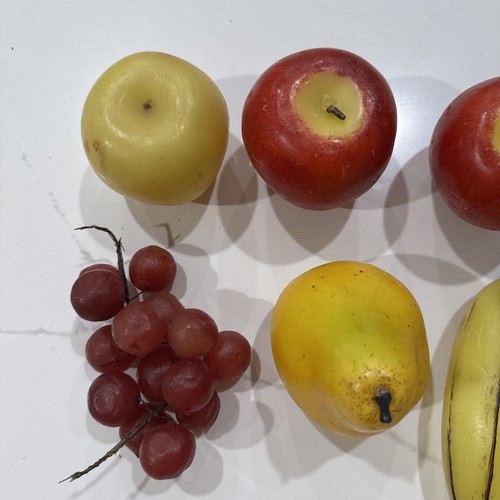 12-MCM Vintage Realistic Different Sizes Wax Covered Fruit Apples, Pear & More - Picture 3 of 9