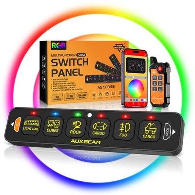 AUXBEAM AS600 RGB 6 Gang Switch Panel for Can-Am Maverick X3 UTV ATV Accessories