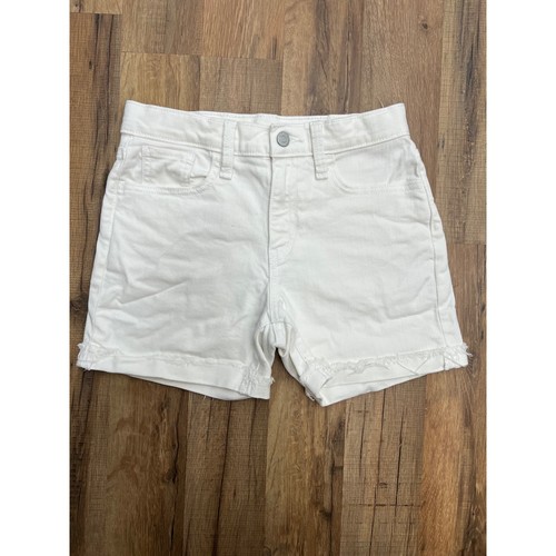 Old Navy White High-Rise Cutoff Shorts Girls Size 14 Adjustable Waist 98% Cotton