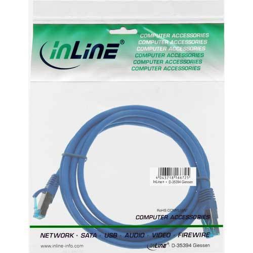 3x InLine Patchkabel Cat.6A, S/FTP (PiMf), halogenfrei, 500MHz, blau, 1m - Bild 2 von 3