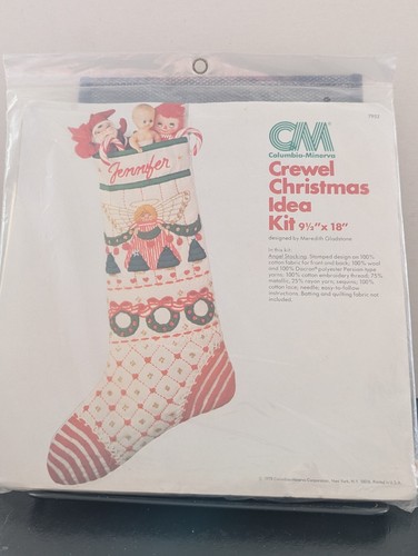 1978 Columbia Minerva Crewel Christmas Stocking Kit 7952 | eBay