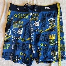 Hawaiian Island Creations Board Shorts Mens 33 Surf Swim Trunks