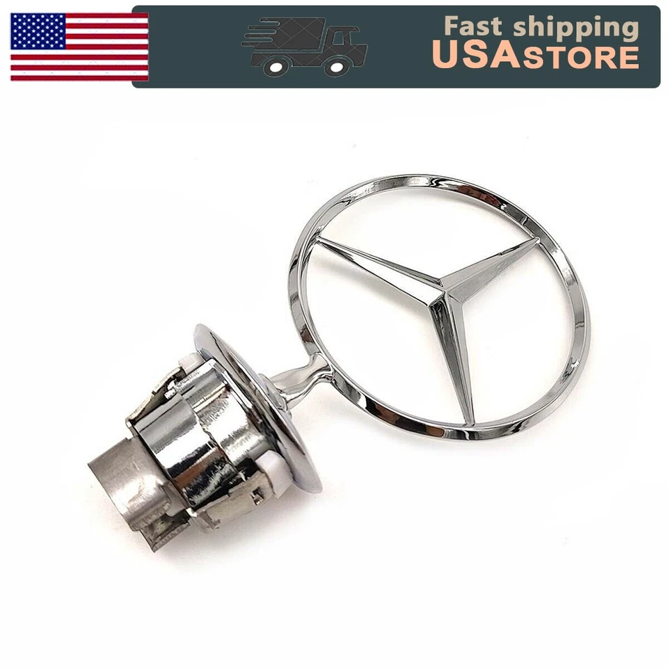 For Mercedes Benz C300 E400 S450 S43AMG Front Ornament Standing Hood Star Emblem Foto 3 de 4