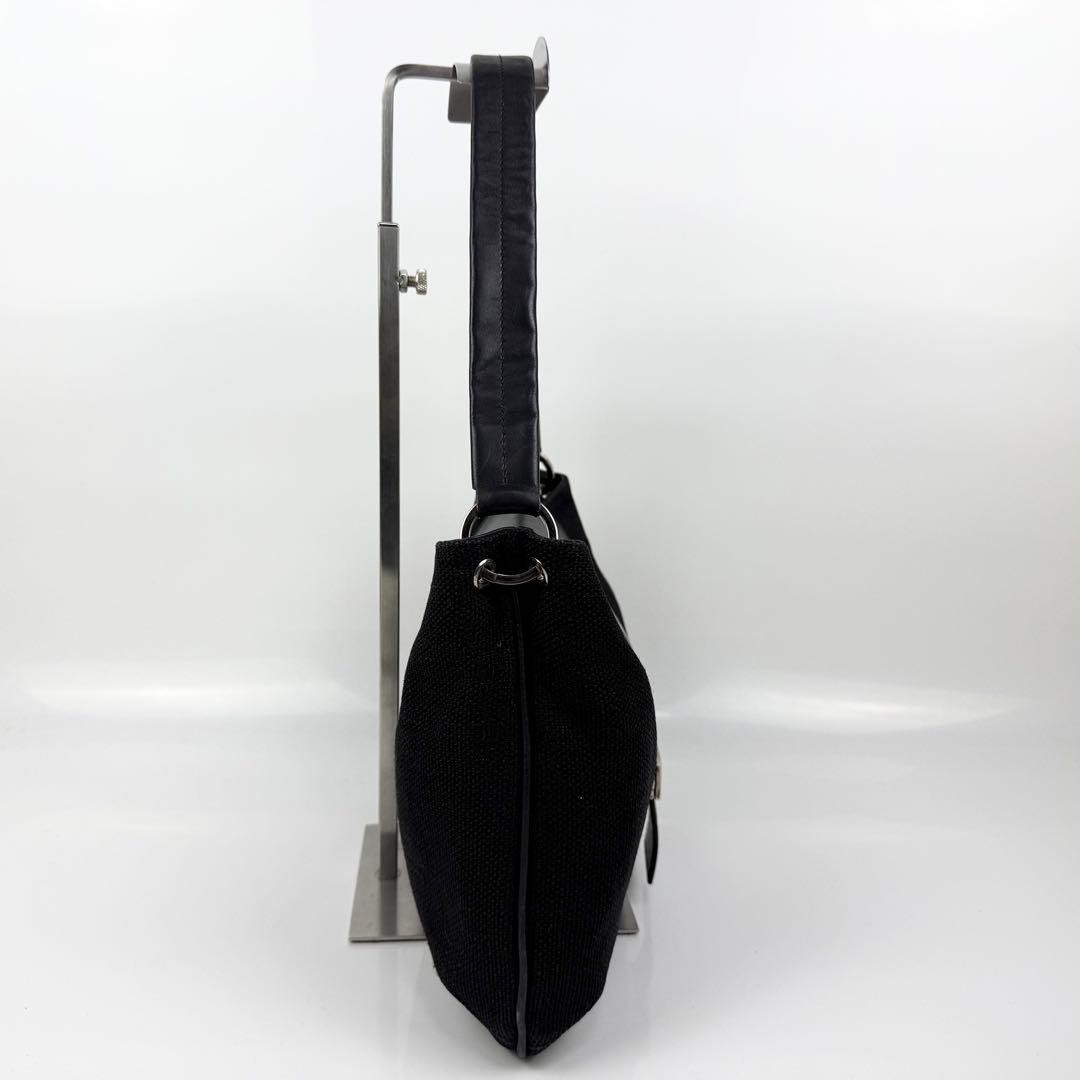 GUCCI Canvas Leather Shoulder Bag Black Authentic thumbnail 3