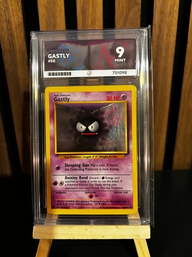 1999 POKEMON #50 GASTLY Ace 9 MINT BASE SET UNLIMITED, very low pop 1 of 1.