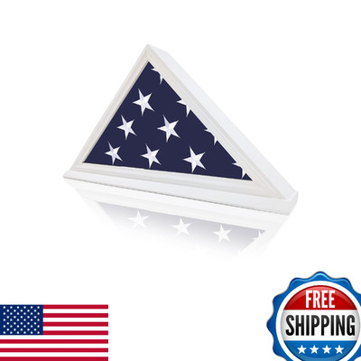 ARRAWIS Flag Display Case for 5x9.5 FT Flag, Thick Bottom Edge, Glass Front