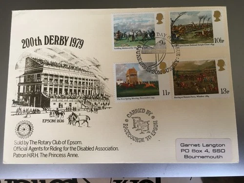 GB STAMPS RARE FIRST DAY COVER 1979 HORSE RACING ROTARY CLUB OF EPSOM