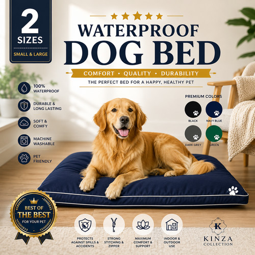 Waterproof Dog Bed Heavy Duty Cover Hardwearing Puppy Pet Cushion Mattress Tough