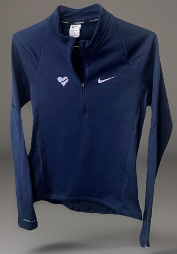 Maglione donna Nike Therma-fit running pullover maglia manica lunga 1/4 zip blu navy S - Foto 1 di 8