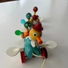 Vintage Fisher-Price Gabby Goofies Duck Family Wooden Pull Toy Birds