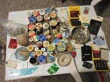 Lot 46 Vintage Sewing Thread Wooden Spools Various Sizes Needles