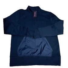 MICHAEL KORS Men's Midnight Black Quarter-Zip Pullover Sweater Medium MSRP 128