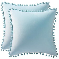 Throw Pillow Cases 18x18 Light-Blue: 2 Pack 18" x 18" Pack of 2 Light Blue