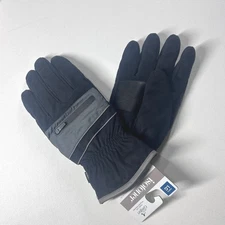 Isotoner Mens SmartDri Black LG Waterproof Winter Gloves Fleece Lined NEW