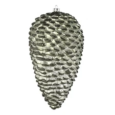 Vickerman 10" Pinecone Christmas Ornaments in Matte Wrought Iron Gray (Set of 2)