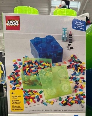 OPEN BOX-LEGO Storage Brick 4 Knobs 2-Pack-RARE ITEM