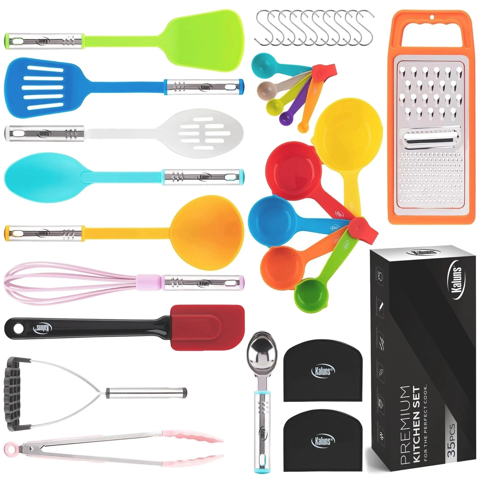 Kitchen Utensils Set 35 PCS Cooking Utensils Set, Nonstick and Nylon Stainles...