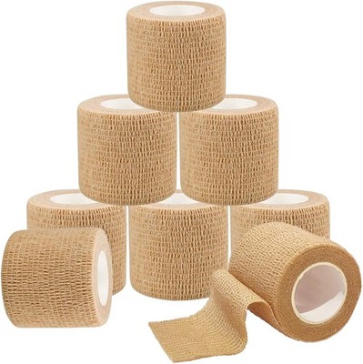 2 Inches 5 Yards 8 Pack Self Adhesive Bandage Medical Tape SKIN COLOR Rolls