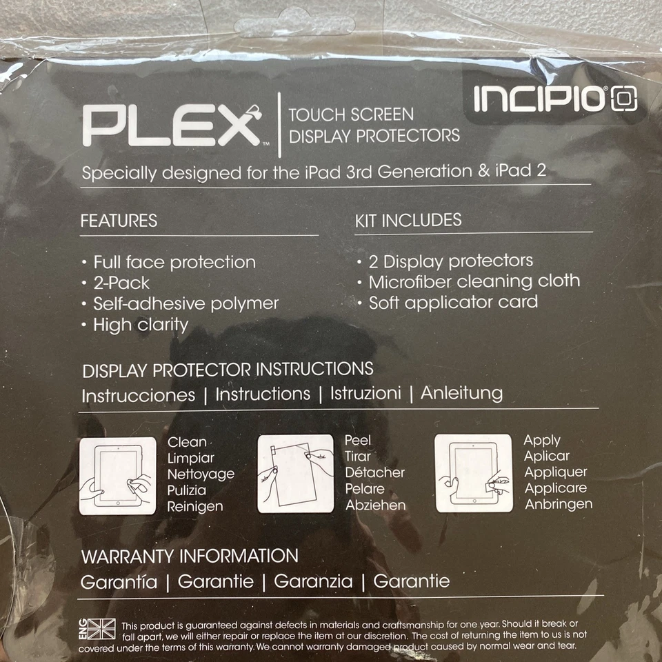 New Incipio Plex Touch Screen Display Protector 2 Pack for iPad 3rd Gen & iPad 2 - Image 4 of 4