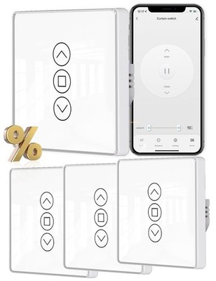MOES Rolladenschalter Smart WLAN mit Prozentanpassung, 4er Pack, Unterputz