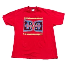 vtg 90s Smithsonian Folklife Festival T-Shirt African Art Washington DC