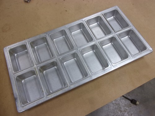 Vtg Chicago Metallic Mini Banana Bread 12 Loaf Baking Pan Commercial Oven Steel