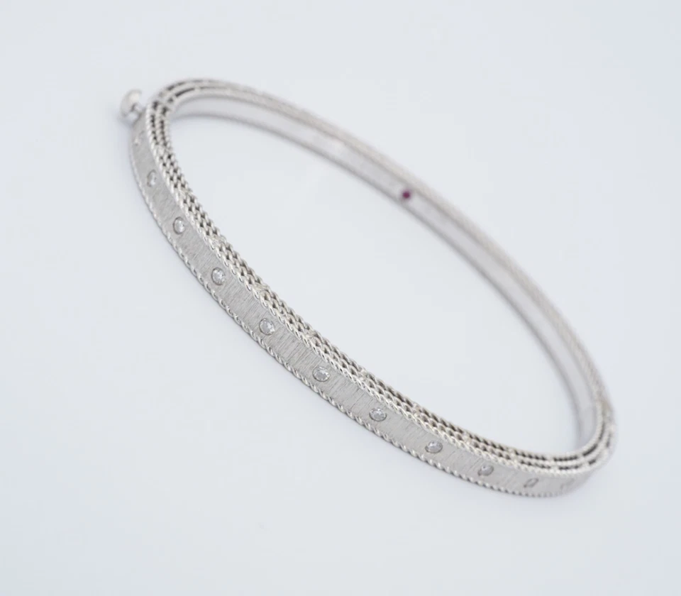 Браслет принцессы Roberto Coin с бриллиантами на петлях белое золото 18 карат 6,5 дюйма BG1069 - Изображение 2 из 4
