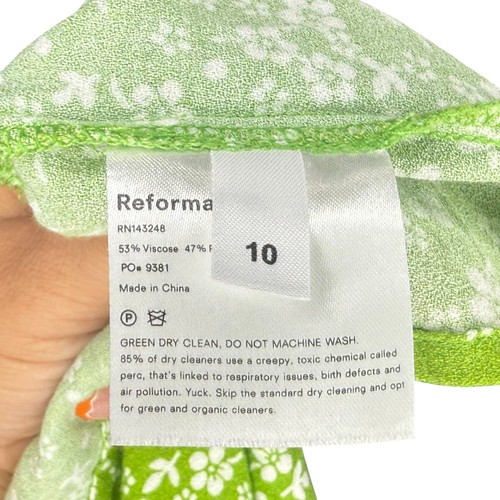 Reformation grün Blumendruck Schlupfkleid Midi Freizeit Sommer Damen 10 - Bild 4 von 5